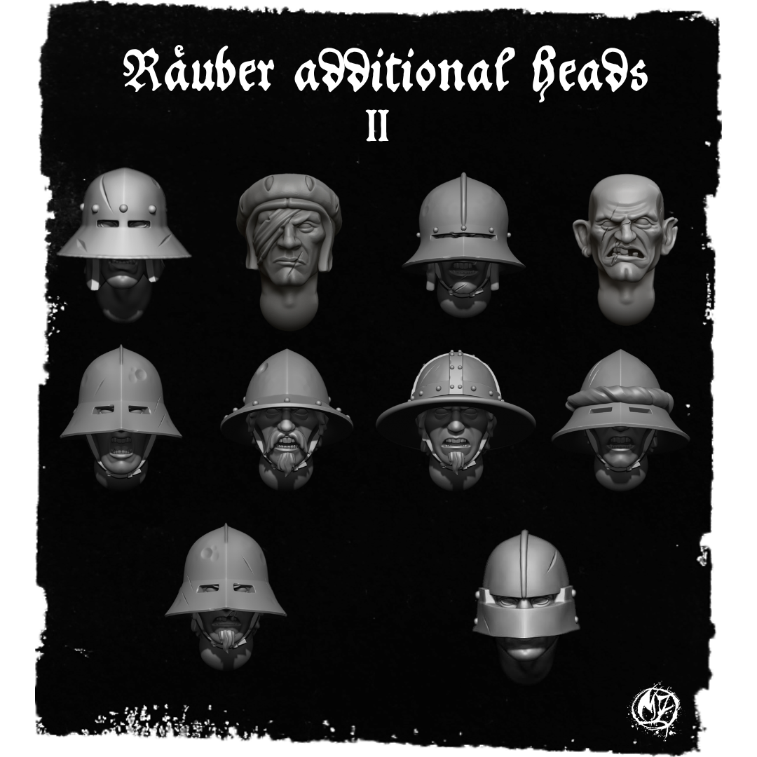 Räuber Heads - Set II by Moshartz, is a proxy for Yeoman, in The Principality of New Antioch.