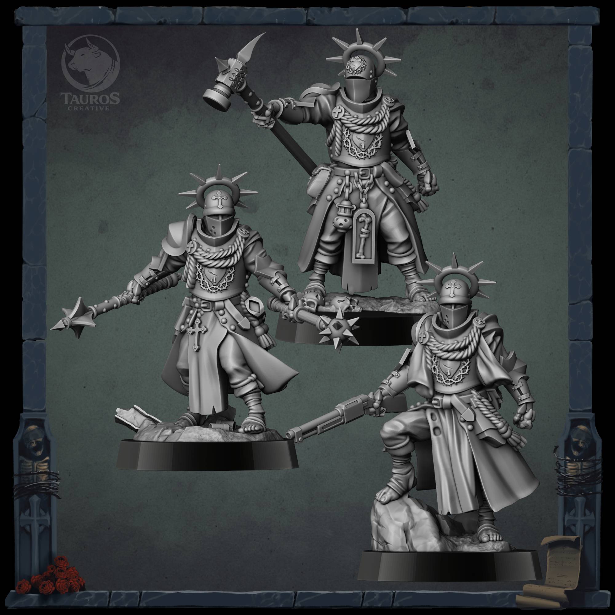 Penitent Brotherhoods — Armaos (Shocktrooper/ Yeoman/ Pilgrim) — Trench Grimdark Warfare by Tauros Creative, is a proxy for Shocktrooper, Trench Pilgrim, Yeoman, in The Principality of New Antioch, Trench Pilgrims.