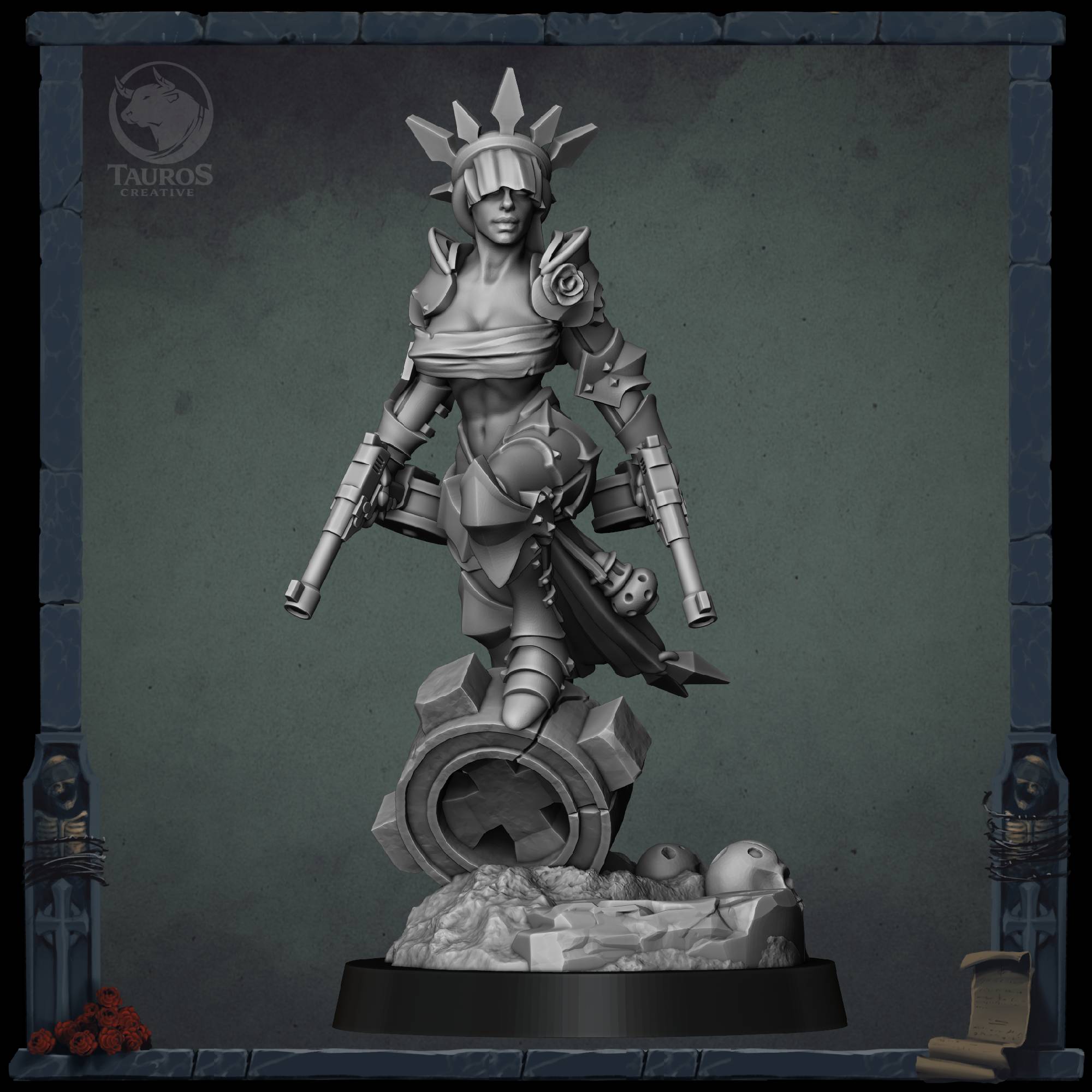 Penitent Brotherhoods — Dolorosa (Stigmatic Nun) — Trench Grimdark Warfare by Tauros Creative, is a proxy for Stigmatic Nun, in Trench Pilgrims.