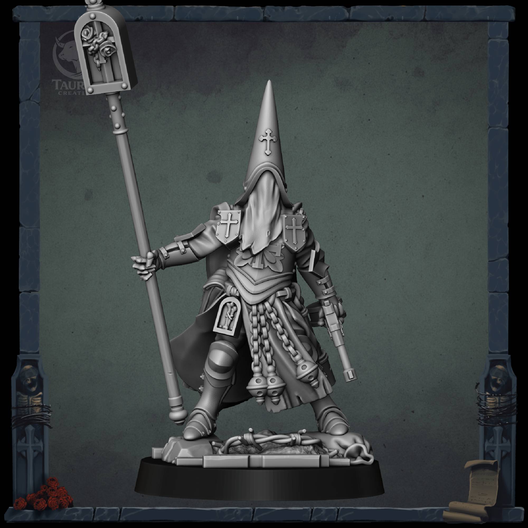 Penitent Brotherhoods — Cruz de Guia (Castigator) — Trench Grimdark Warfare by Tauros Creative, is a proxy for Castigator, in Trench Pilgrims.