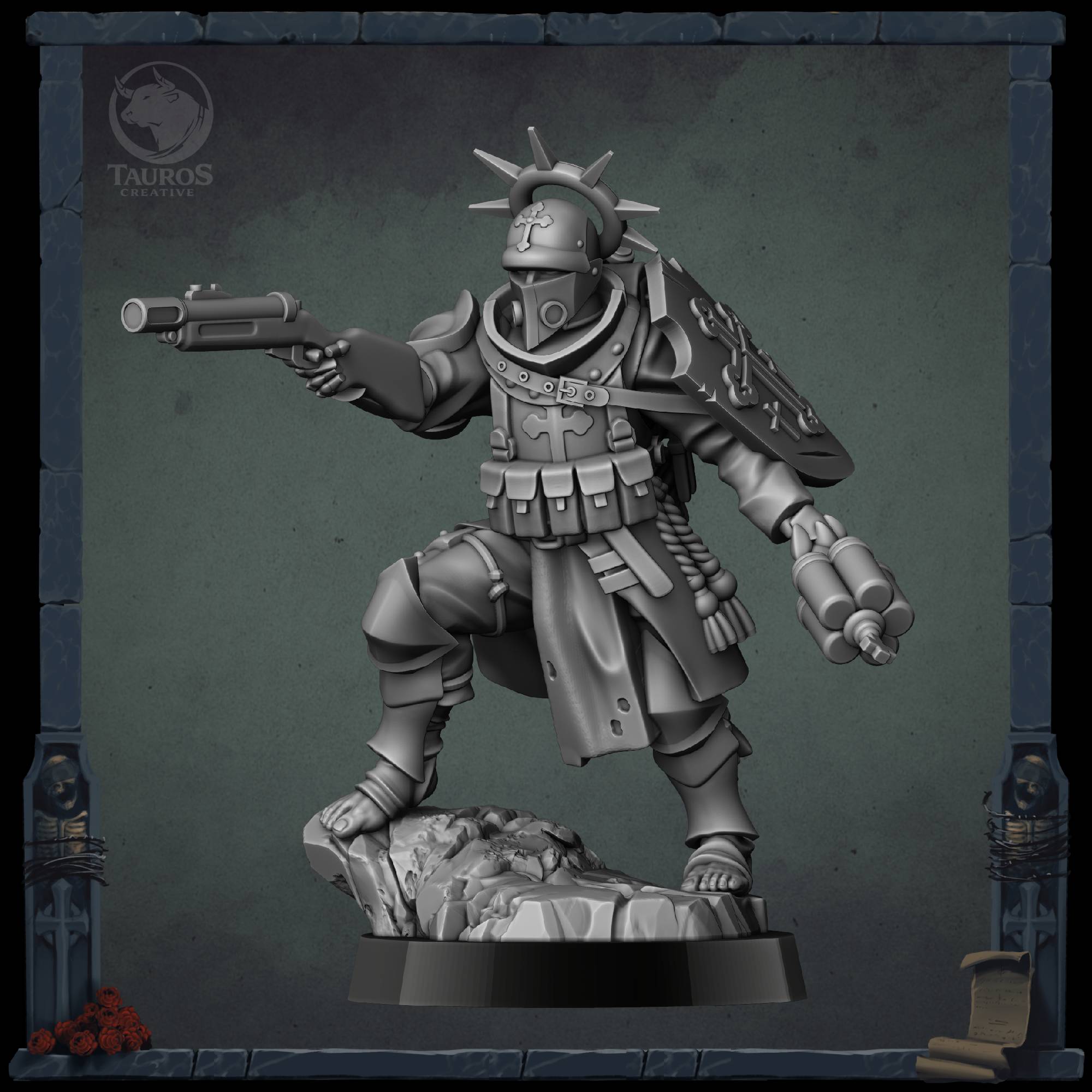 Penitent Brotherhoods — Prioste (Combat Enginner) — Trench Grimdark Warfare by Tauros Creative, is a proxy for Combat Engineer, in The Principality of New Antioch.