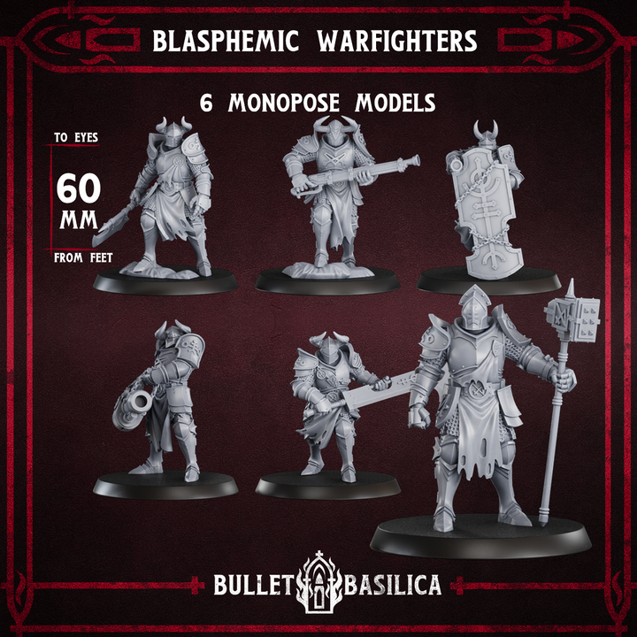 Blasphemic Warfighters Squad (x6) by Bullet Basilica, is a proxy for Hell Knight, in Court of the Seven Headed Serpent.