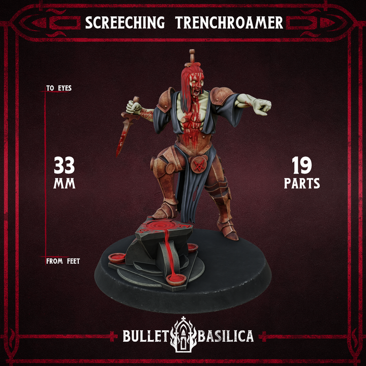 Screeching Trenchroamer by Bullet Basilica, is a proxy for Heretic Chorister, in Heretic Legion.