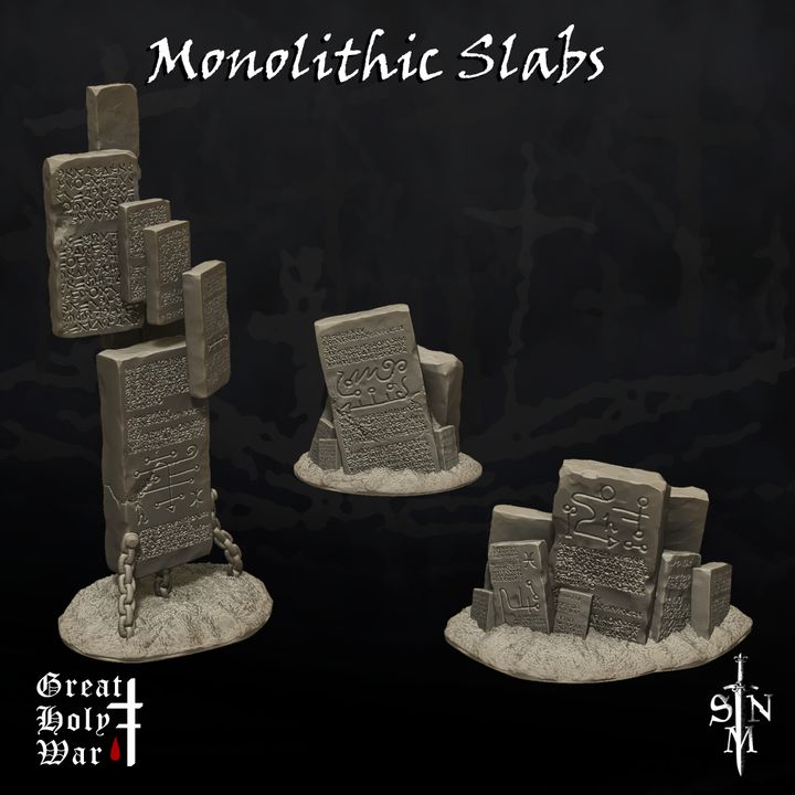Great Holy War: Monolithic Slabs by Sir Nicholas Miniatures - Trench Crusade Terrain