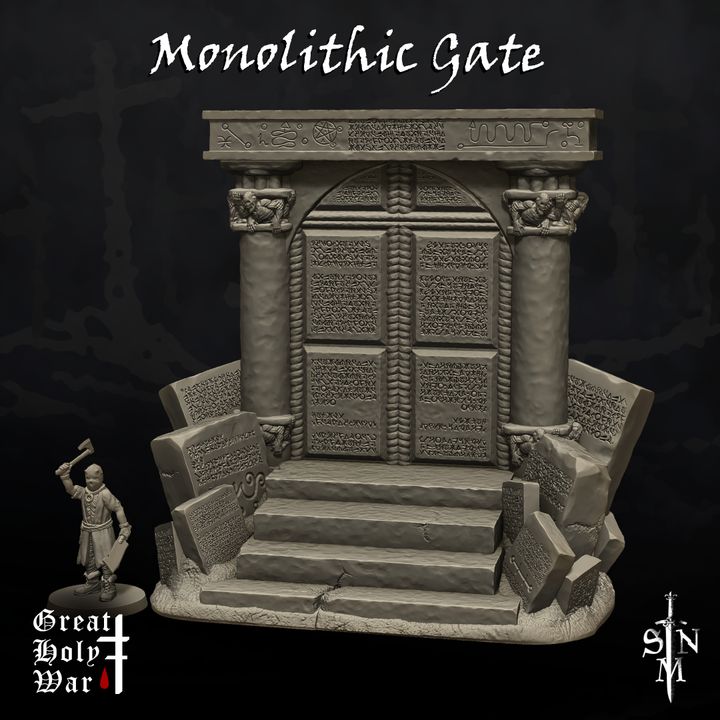 Great Holy War: Monolithic Gate by Sir Nicholas Miniatures - Trench Crusade Terrain