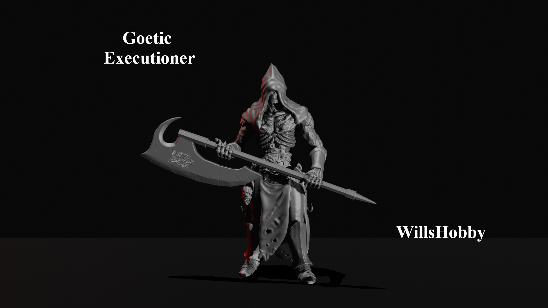 Goetic executioner by Wills Hobby, is a proxy for Goetic Warlock, Hell Knight, Sin Eater, in Court of the Seven Headed Serpent, Cult of the Black Grail, Heretic Legion.