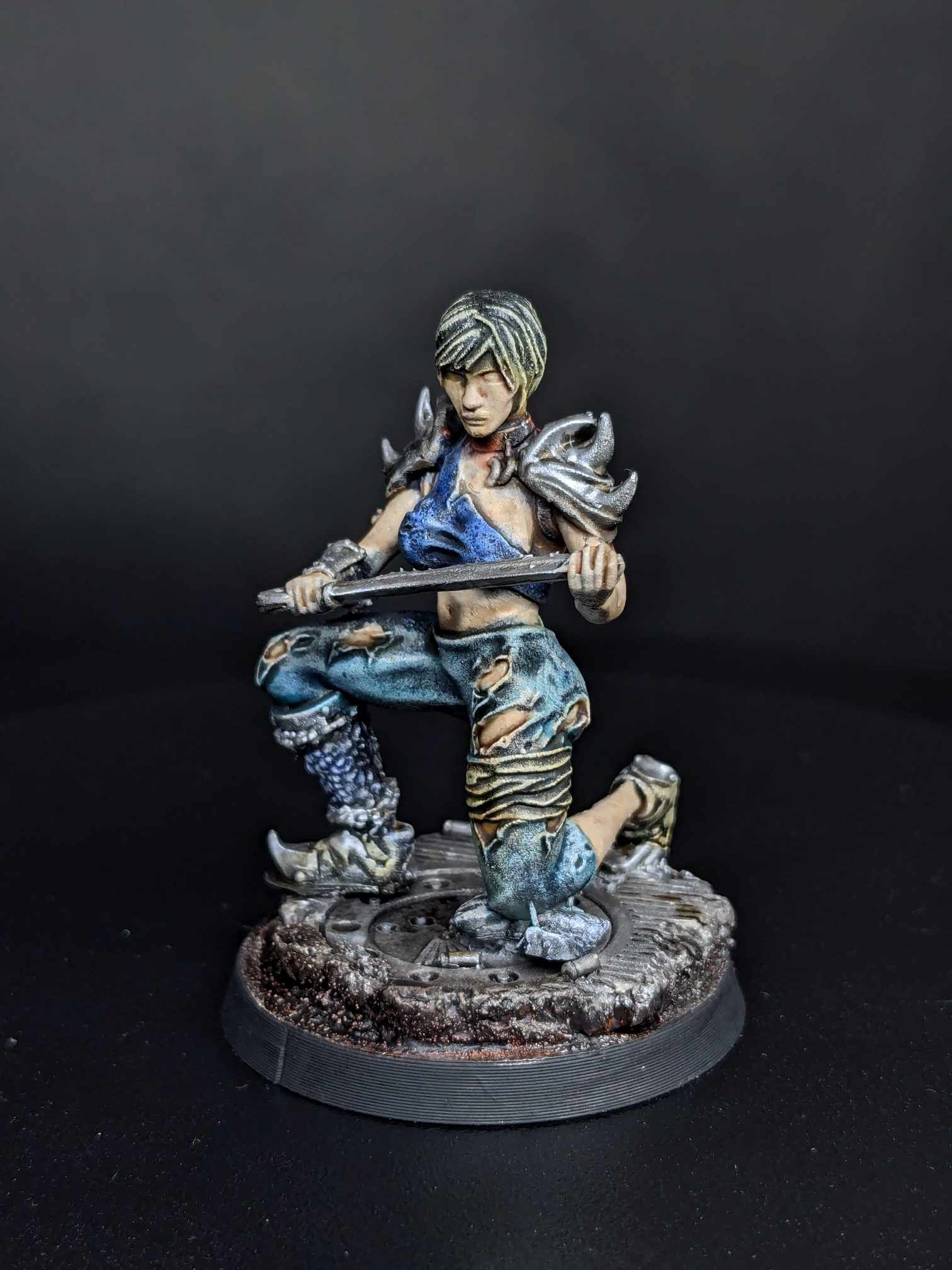 Kneeling Female Wretched Slave Warrior by Pan_Demonic, is a proxy for Wretched, in Court of the Seven Headed Serpent, Heretic Legion.