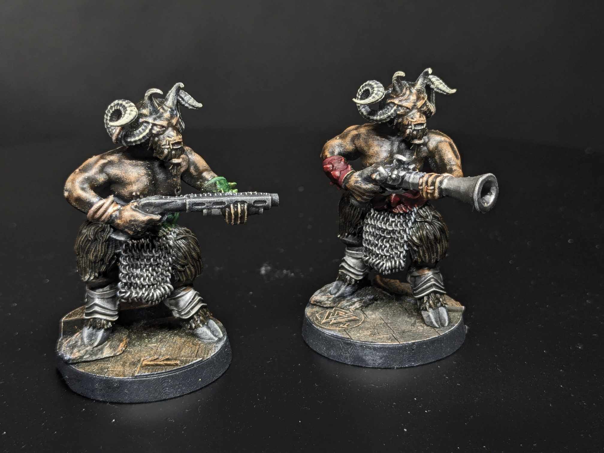 Proxy Yoke Fiend (Beastman) with Shotgun or Blunderbuss by Pan_Demonic, is a proxy for Yoke Fiend, in Court of the Seven Headed Serpent.