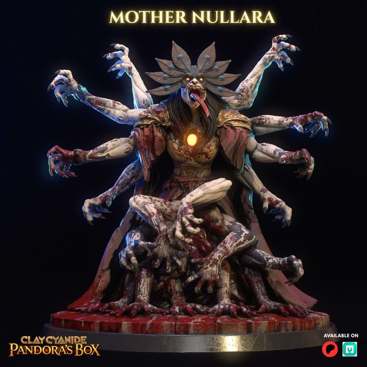 Mother Nullara by Clay Cyanide Miniatures, is a proxy for Matagog Hag, in Cult of the Black Grail.