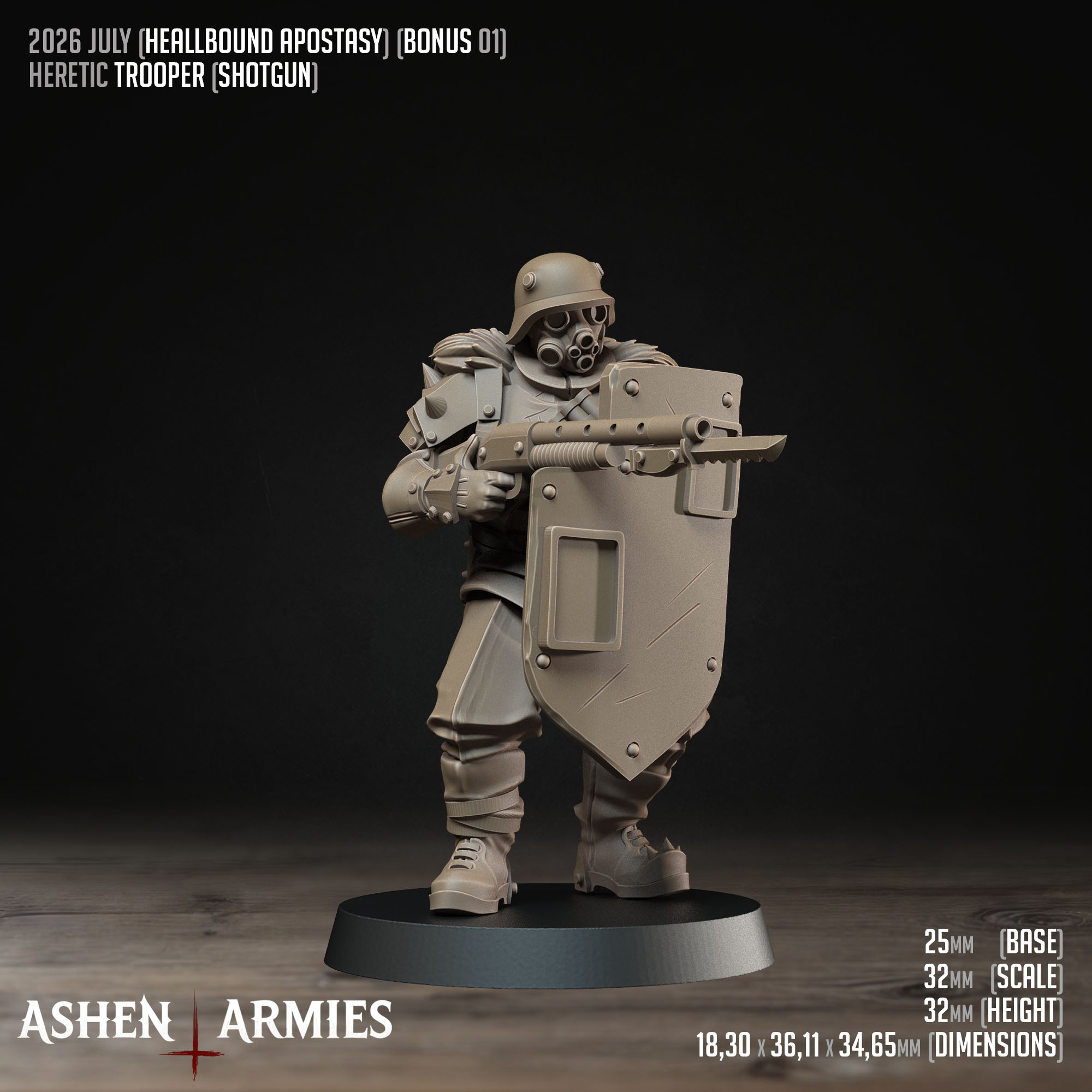 Hellbound Apostasy - Heretic Troopers (Shotgun and Melee) (2 Models) by Ashen Armies - Image 2