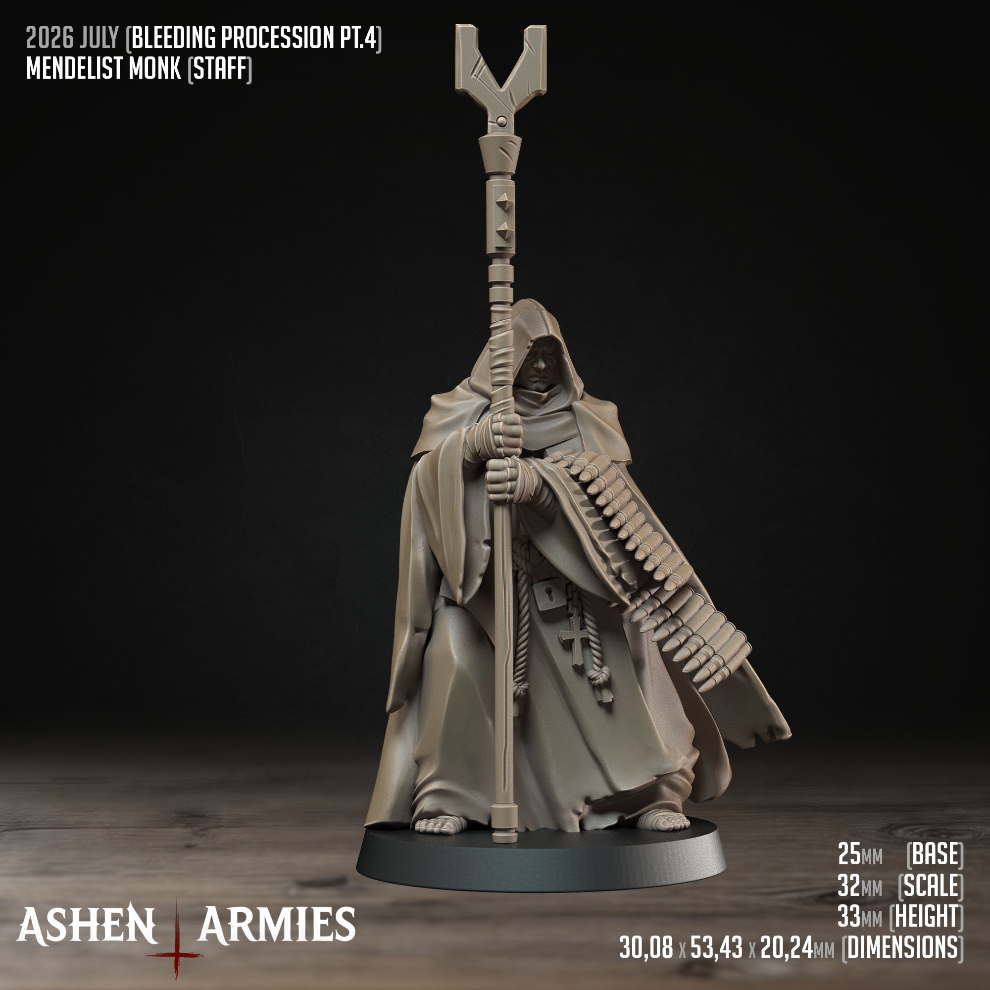 Bleeding Procession - Mendelist Ammo Monk (2 Models) (4 Vers.) by Ashen Armies - Image 3