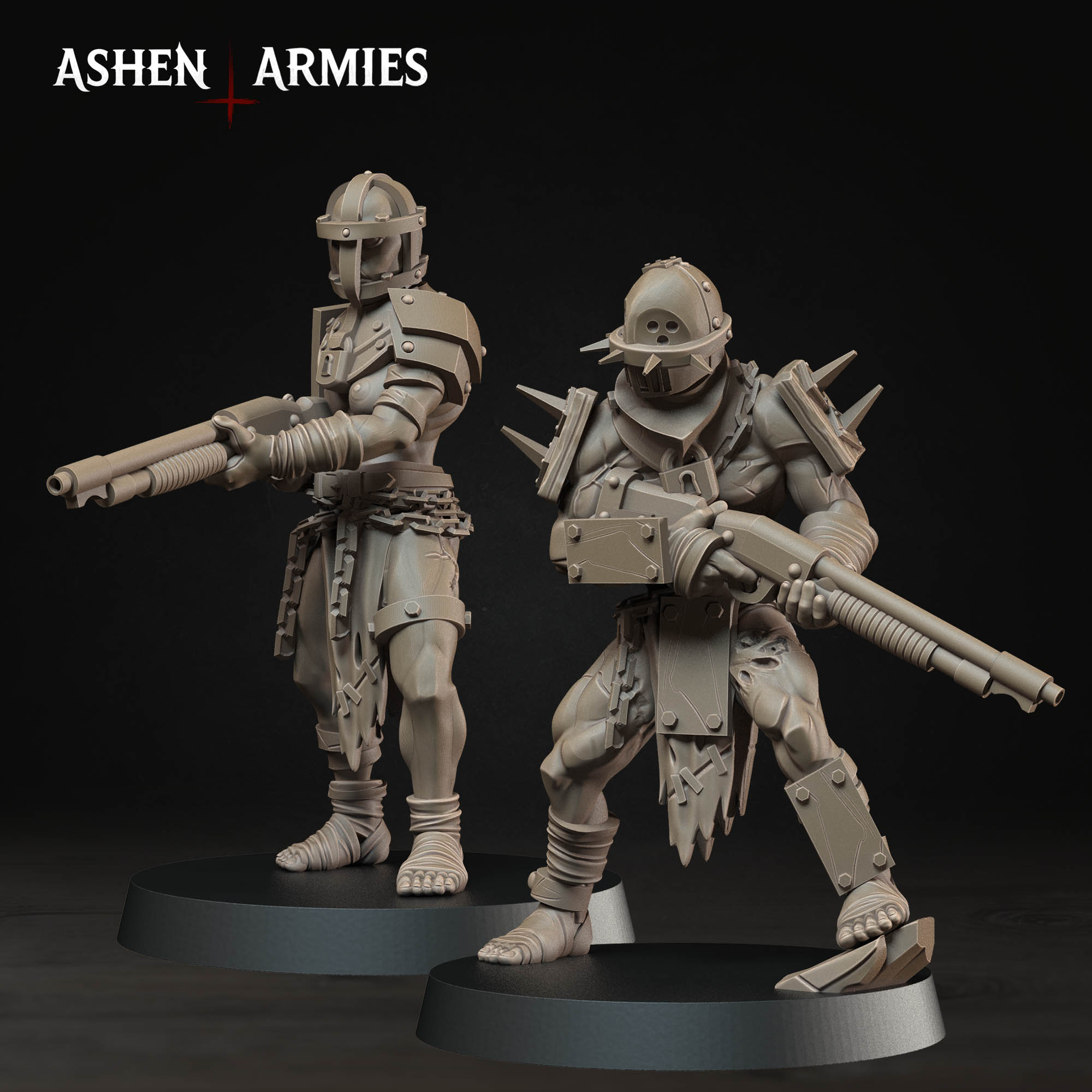 Hellbound Apostasy - Wretched Shotgun (2 Models) by Ashen Armies, is a proxy for Wretched, in Court of the Seven Headed Serpent, Heretic Legion.