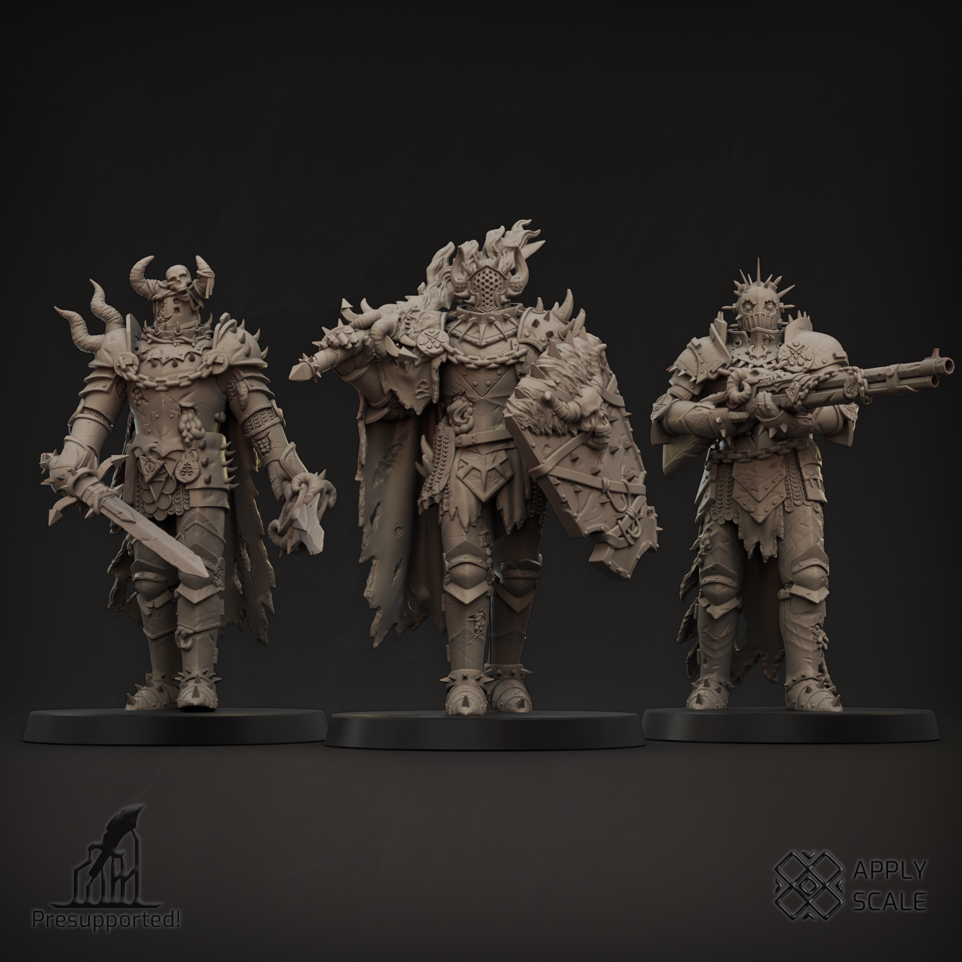 Infernal Knights - Cursed Paladins - Warriors of Hell Bundle by Apply Scale, is a proxy for Hell Knight, in Court of the Seven Headed Serpent.