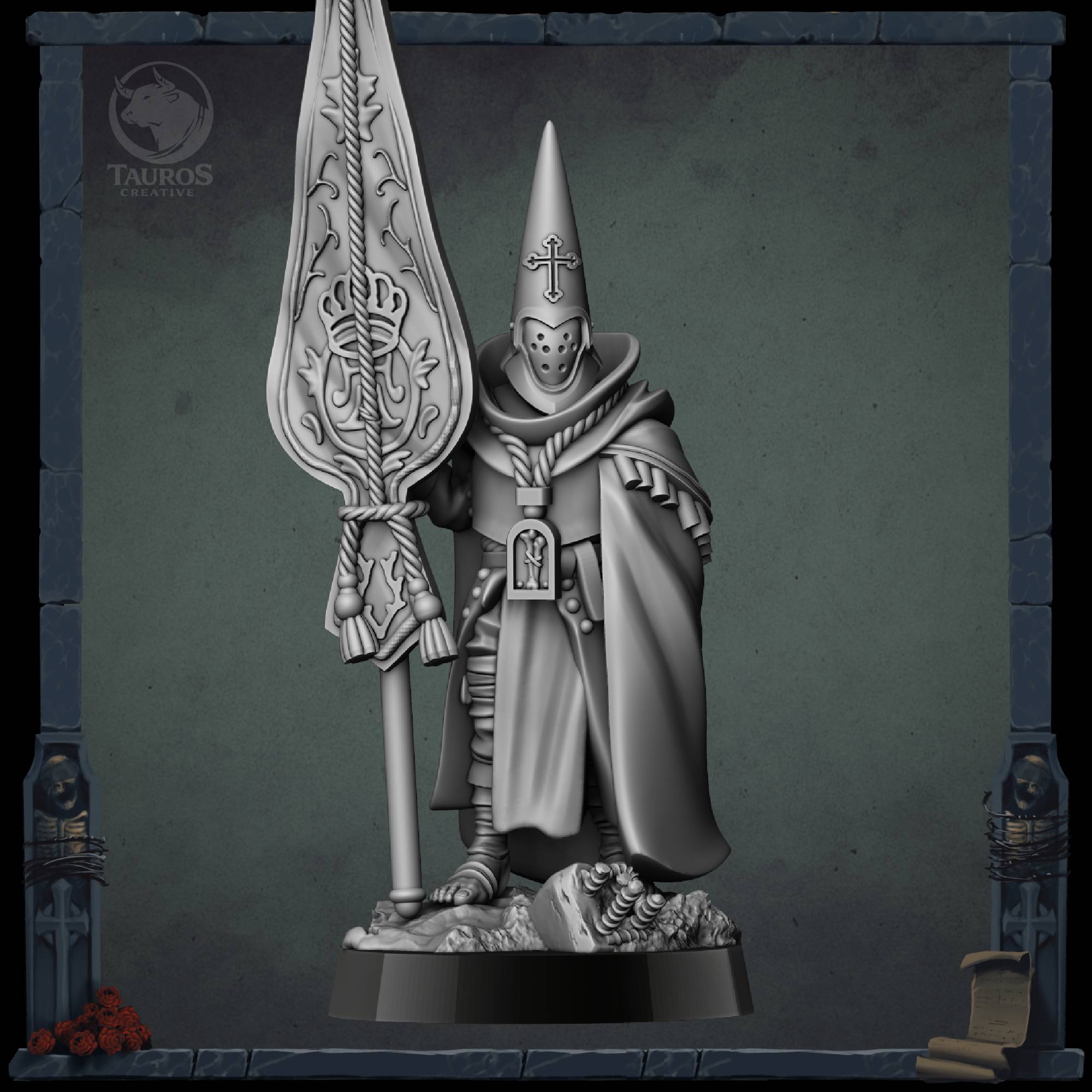 Penitent Brotherhoods — Hermanos Penitente (Standard Bearer) — Trench Grimdark Warfare by 42studio, is a proxy for Trench Pilgrim, in Trench Pilgrims.