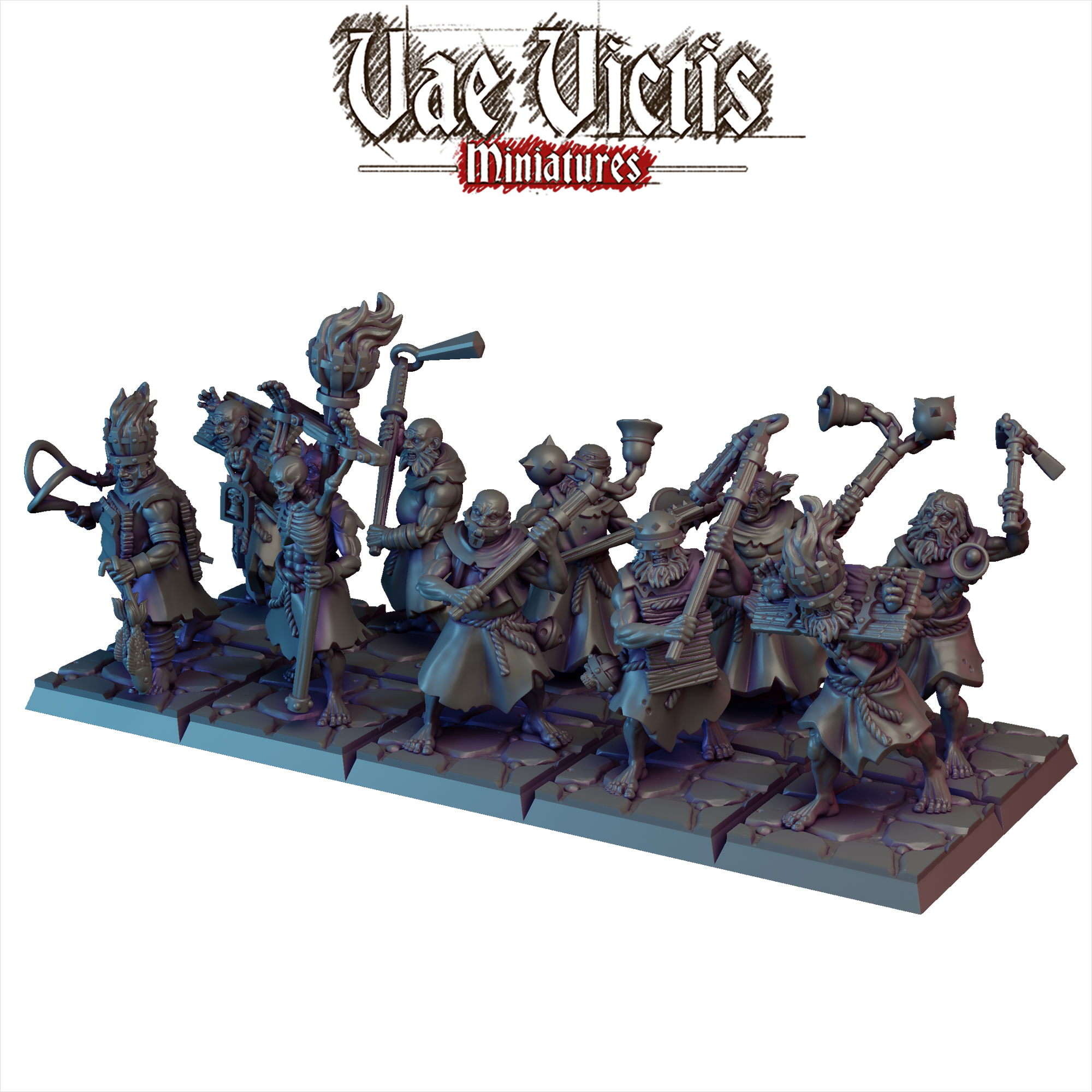 Modular Swords for hire : Fanatics (Warband) by Vae Victis Miniatures, is a proxy for Ecclesiastic Prisoner, Trench Pilgrim, Wretched, in Court of the Seven Headed Serpent, Heretic Legion, Trench Pilgrims.
