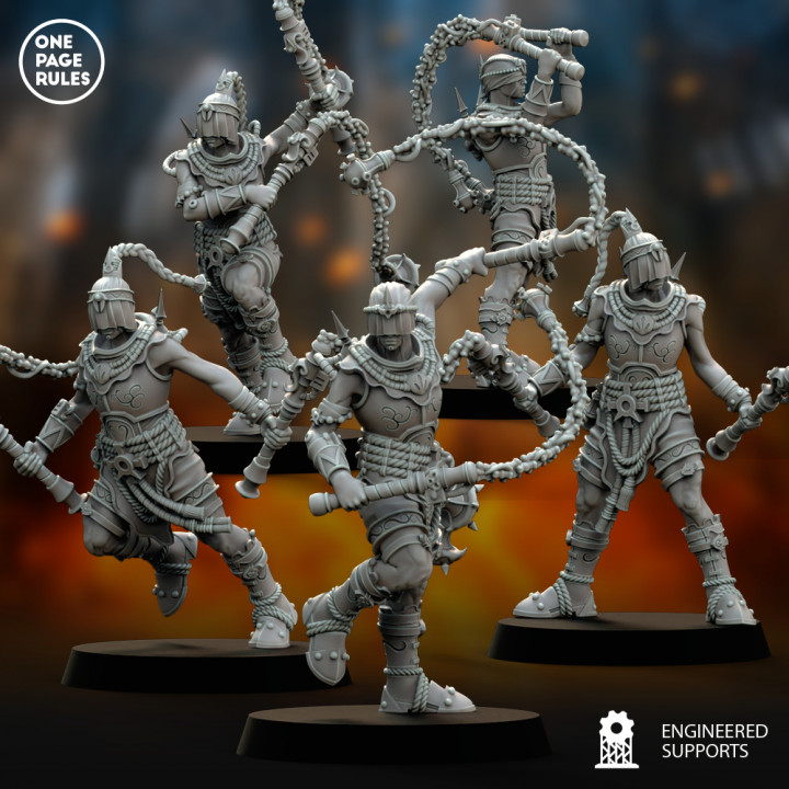 Fanatic Sisters (Flagellants) by onepagerules, is a proxy for Stigmatic Nun, in Trench Pilgrims.