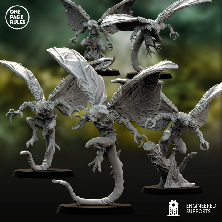 Plague Furies - Plague Daemons by onepagerules, is a proxy for Fly Bereaved, Fly Thrall, in Cult of the Black Grail.