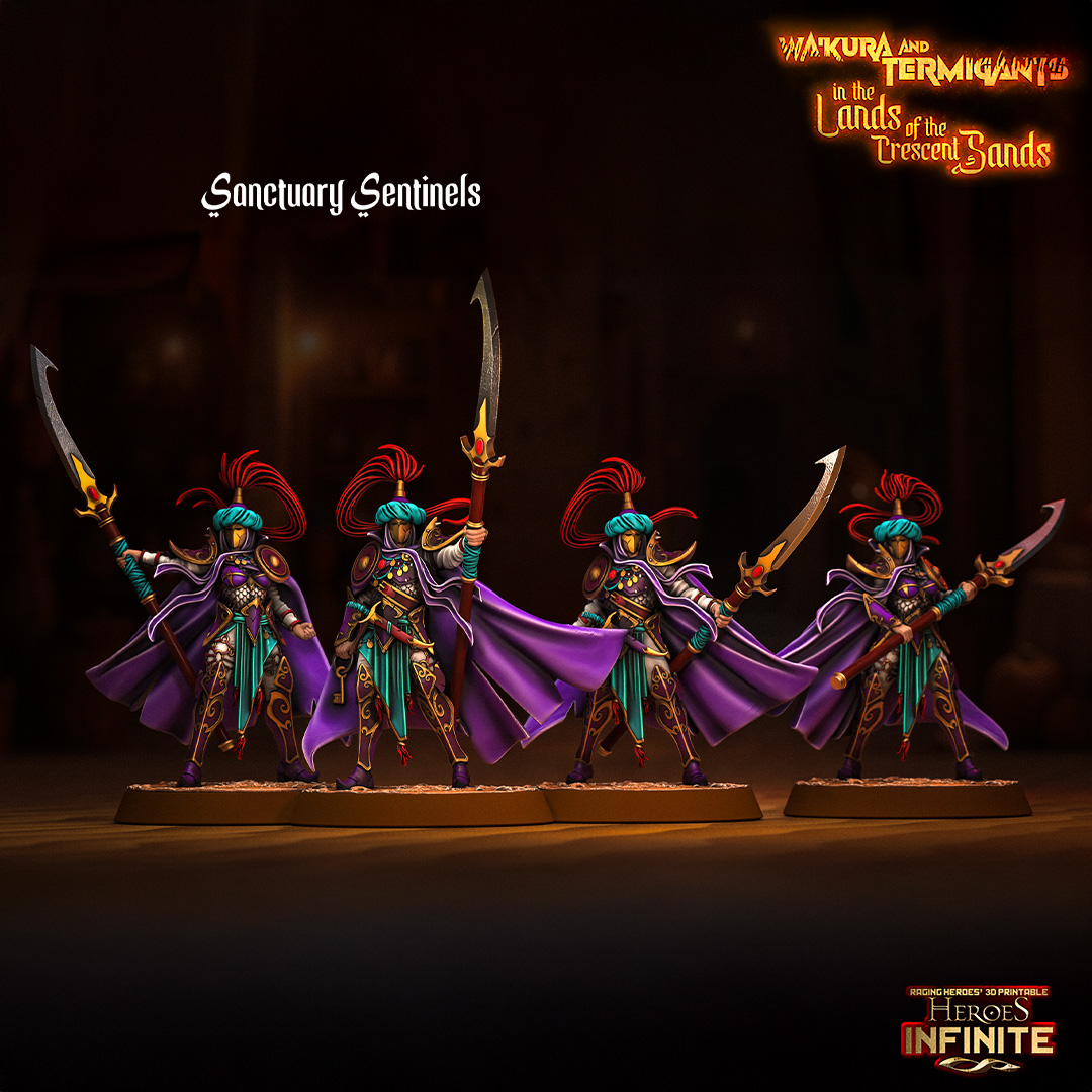Sanctuary Sentinels by Heroes Infinite, is a proxy for Mamluk Faris, Yüzbaşı Captain, in Iron Sultanate, The Principality of New Antioch.