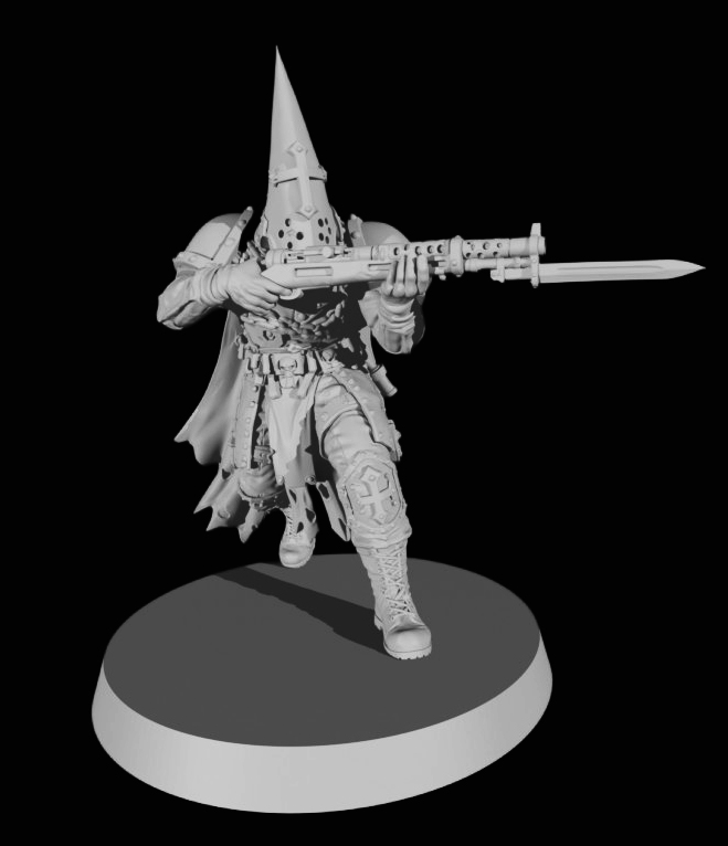 Trench Pilgrim Machine Gun Bayonet by The Crescent Collective, is a proxy for Trench Pilgrim, in Trench Pilgrims.