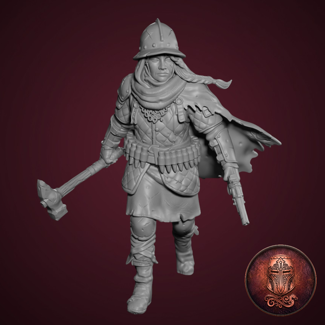 The Iron Veteran – Grimdark Veteran Warrior by AlbusMiles, is a proxy for Lieutenant, Shocktrooper, Yeoman, in The Principality of New Antioch.
