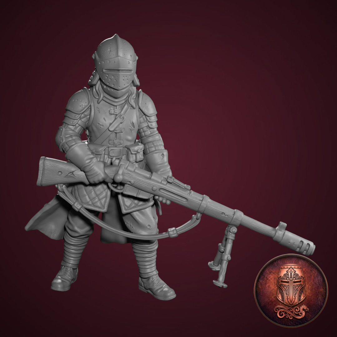 The Beast Hunter – Grimdark Monster Hunter by AlbusMiles, is a proxy for Lieutenant, Shocktrooper, Sniper Priest, in The Principality of New Antioch.