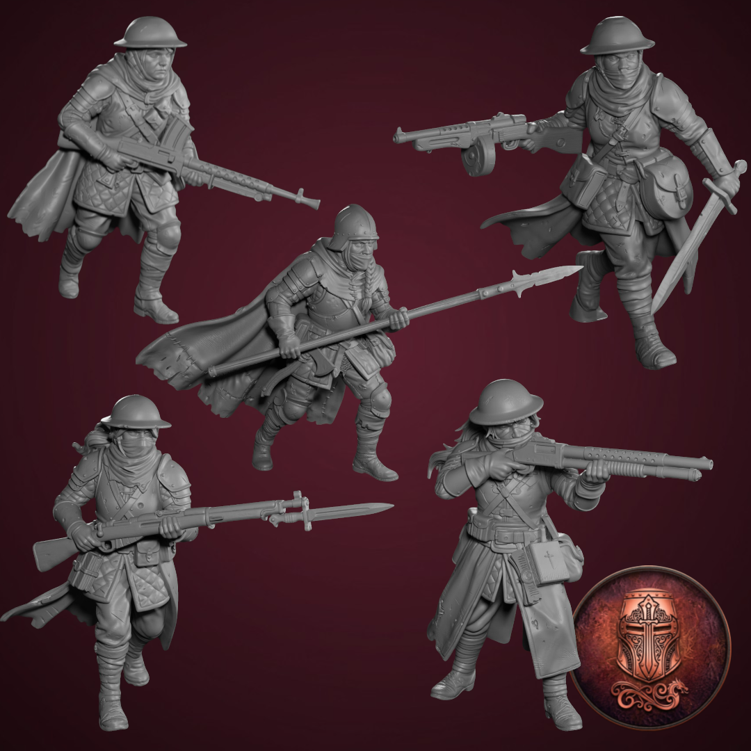 Sisters of the Trenches – Grimdark Female Warriors by AlbusMiles, is a proxy for Lieutenant, Shocktrooper, Yeoman, in The Principality of New Antioch.