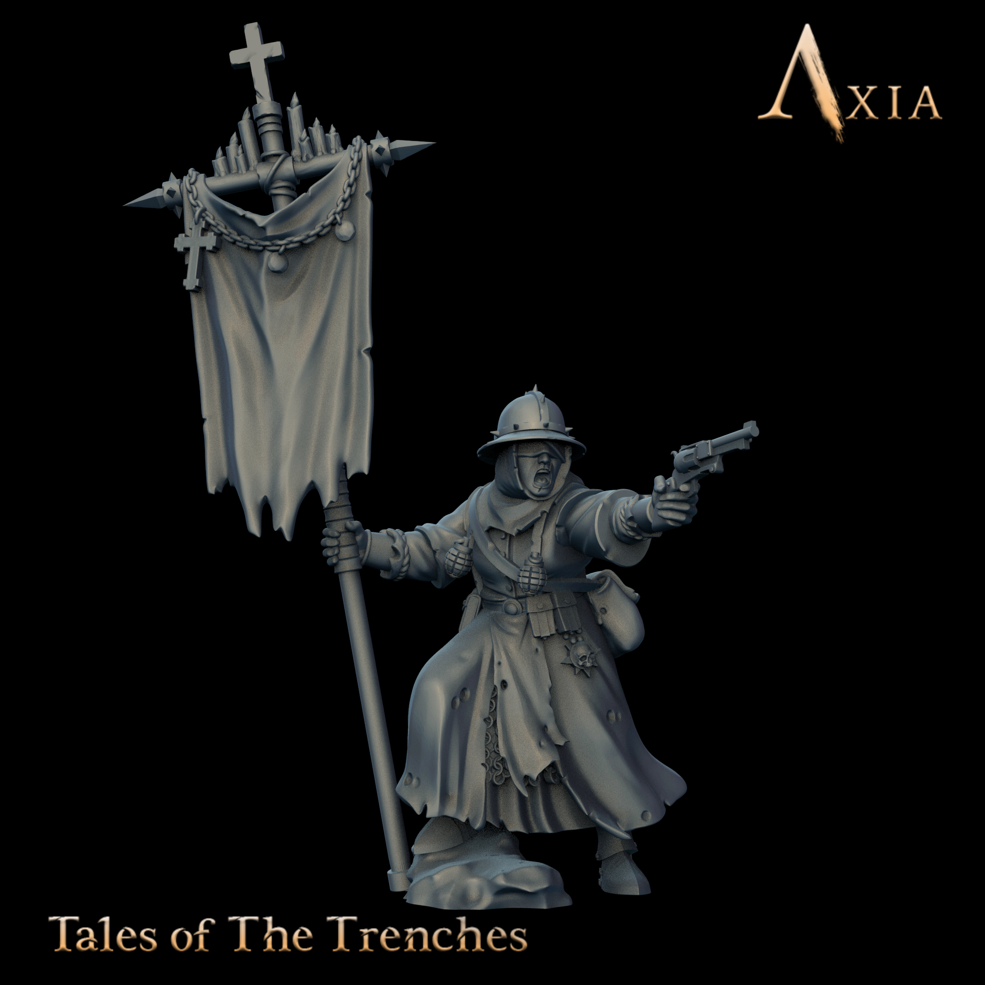 PAXT004 - Trench Sisterhood banner bearer by 87Axia, is a proxy for Trench Pilgrim, in Trench Pilgrims.
