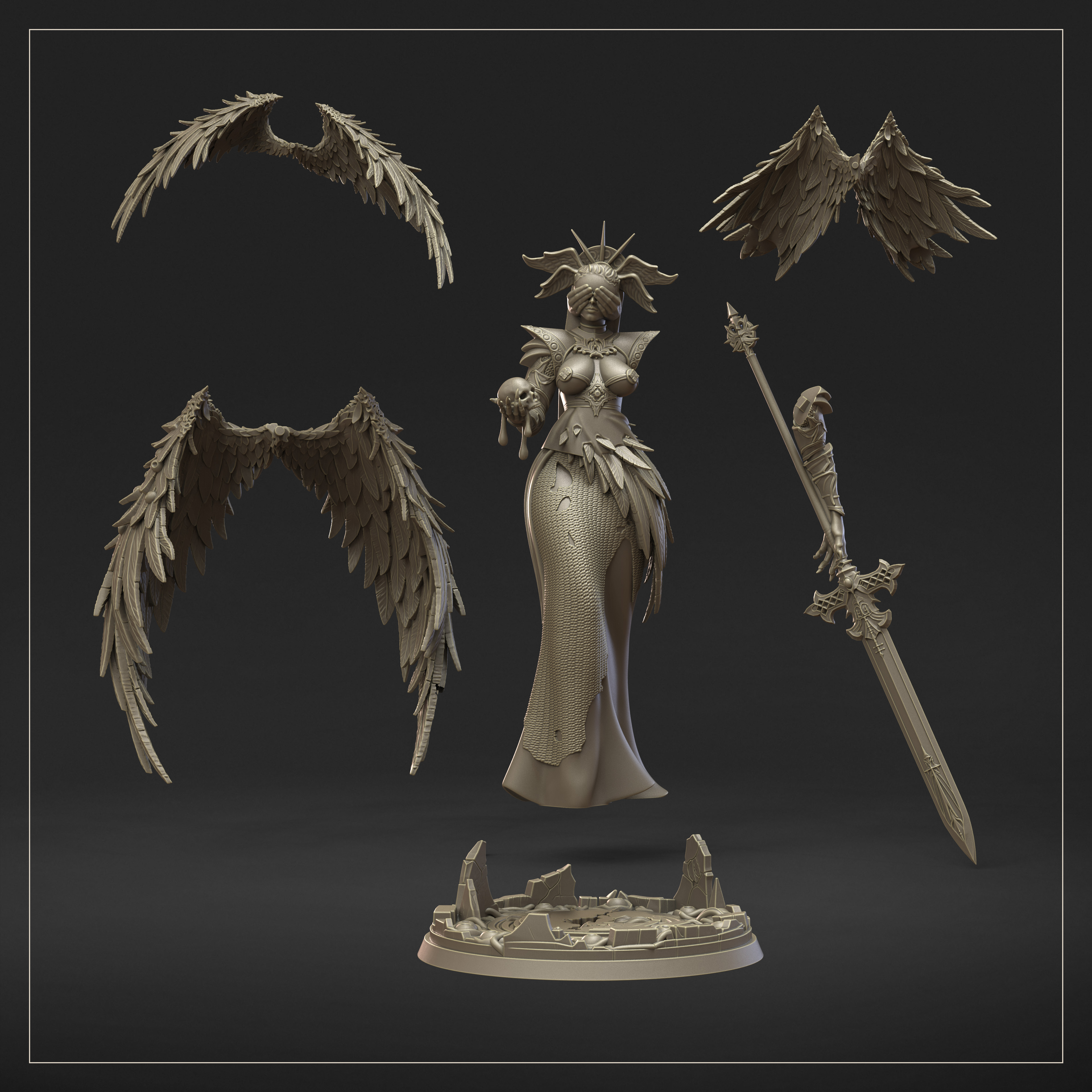 Ophiel, the Blind Seraph 32mm by Dungeon Dog - Image 3