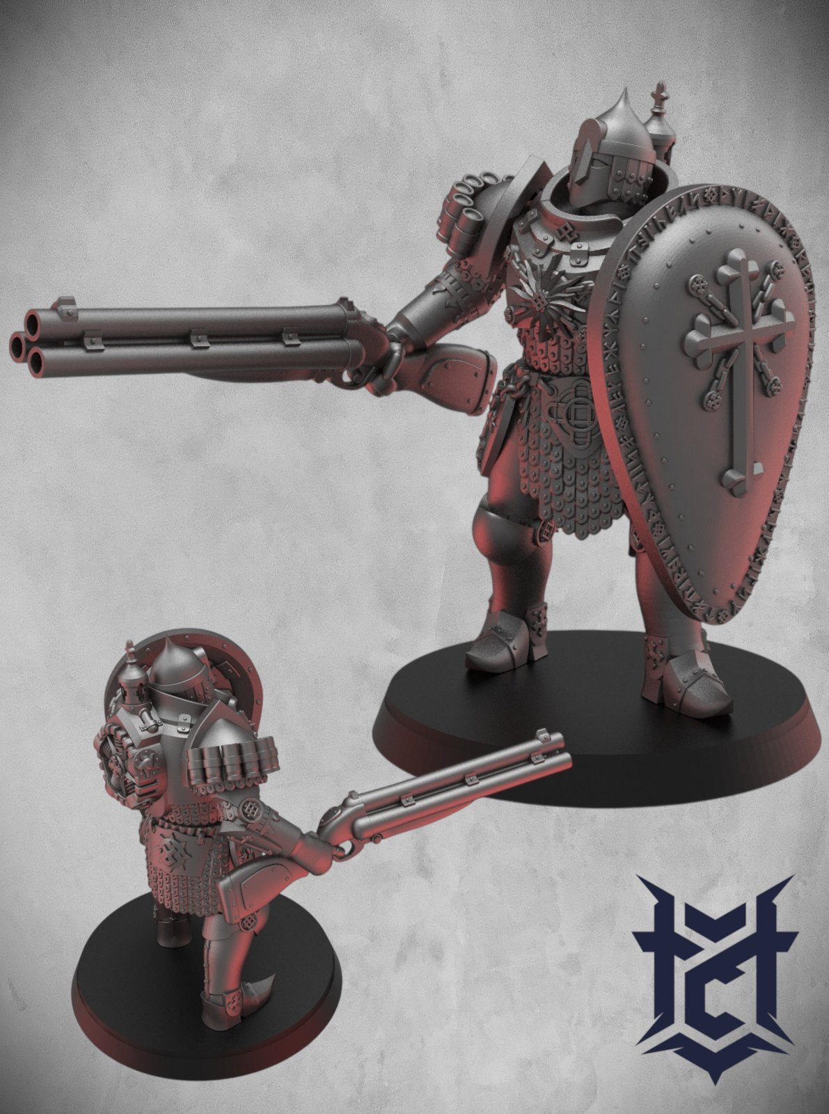 Slavic Heavy Mechanized Druzhina TC (pose 3 shield+Ranged weapons) by Masters-Chronicles, is a proxy for Mechanised Heavy Infantry, in The Principality of New Antioch.