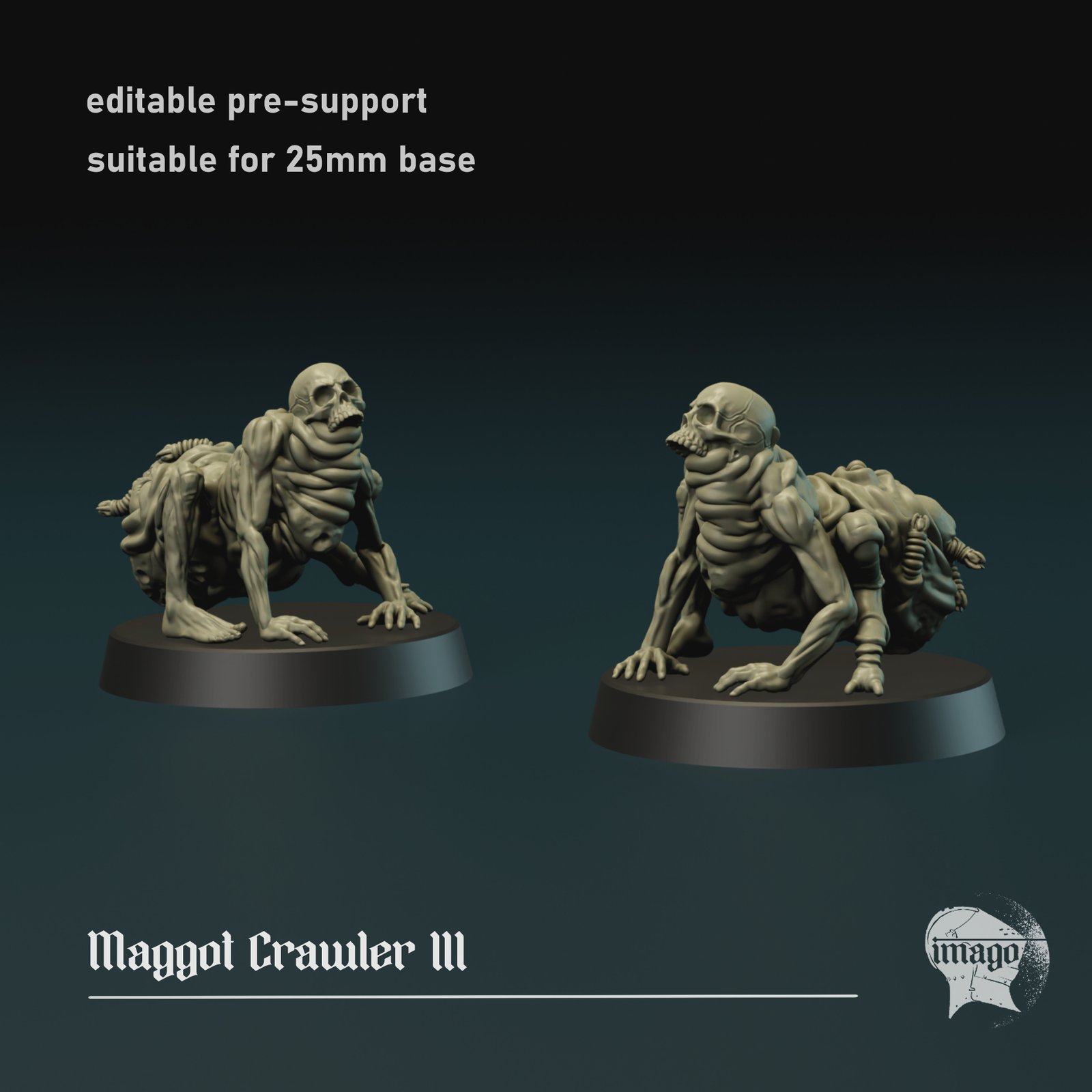 Maggot Crawler 3 by Imago Miniatures, is a proxy for Trench Dog, in Trench Crusade factions.