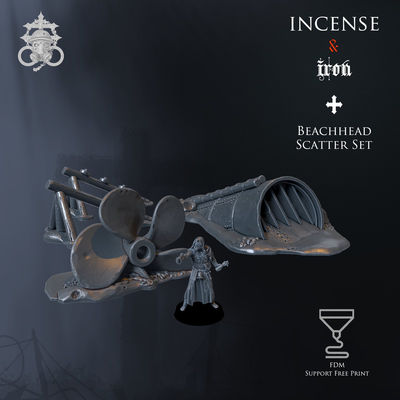 Beachhead Scatter Terrain Set - TRIBES September Release by 9hell - Trench Crusade Terrain