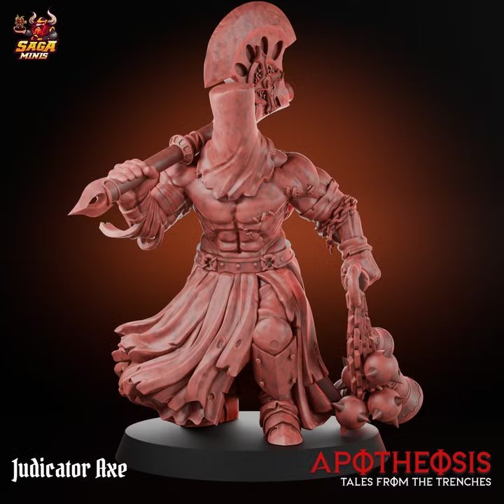 Judicator Axe (32mm) by Saga.miniatures, is a proxy for Communicant, in Trench Pilgrims.