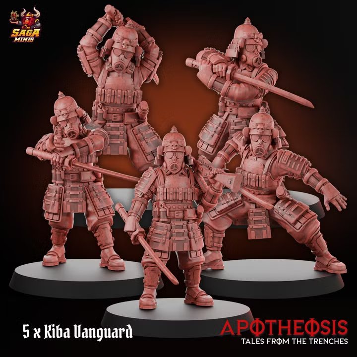 Kiba Vanguard x5 (32mm) by Saga.miniatures, is a proxy for Yeoman, in The Principality of New Antioch.
