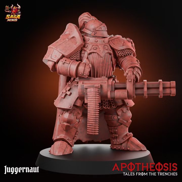 Juggernaut (40mm base) by Saga.miniatures, is a proxy for Mechanised Heavy Infantry, in The Principality of New Antioch.