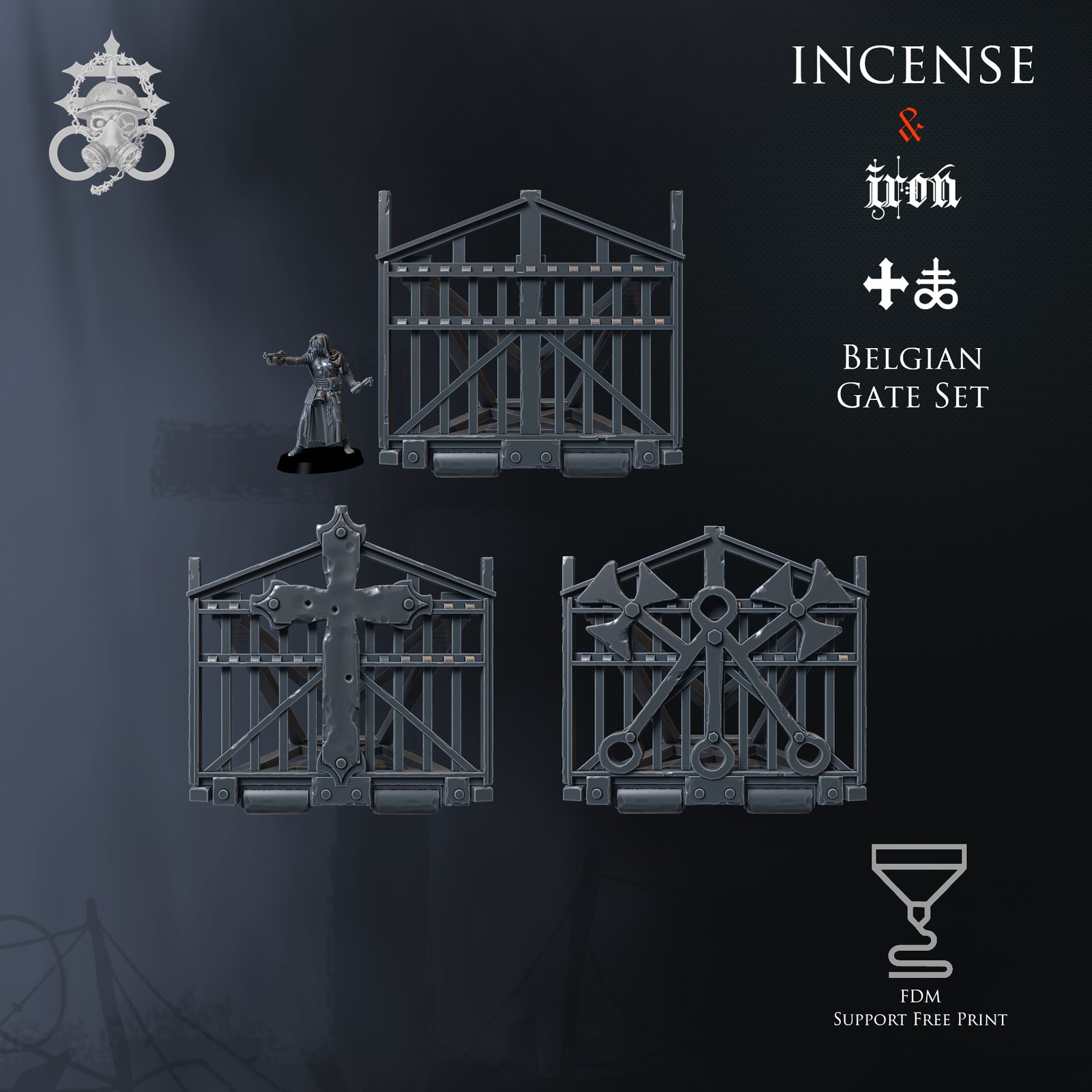 Trench Terrain Belgian Gate Set by 9hell - Trench Crusade Terrain