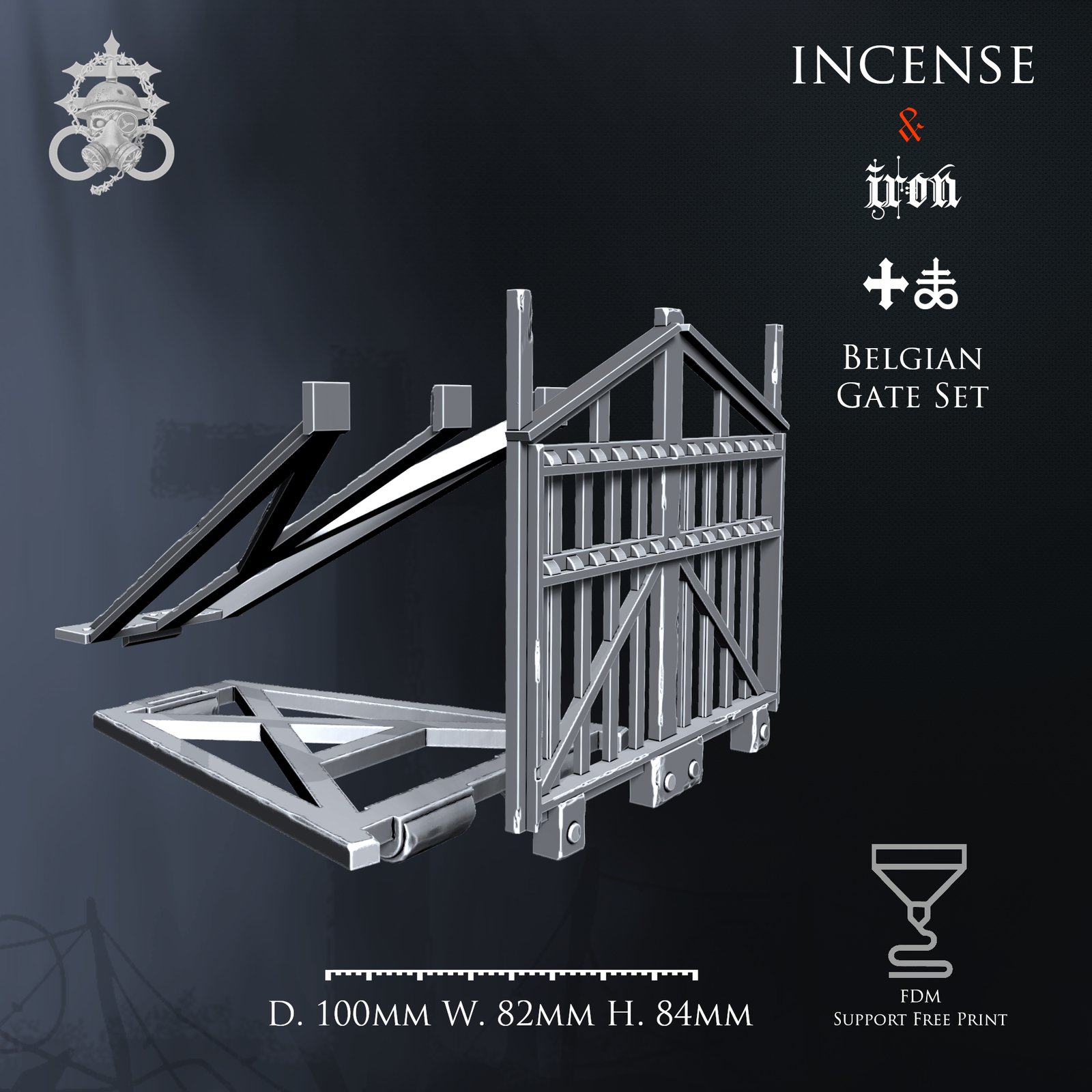 Trench Terrain Belgian Gate Set by 9hell - Trench Crusade Terrain - Image 5