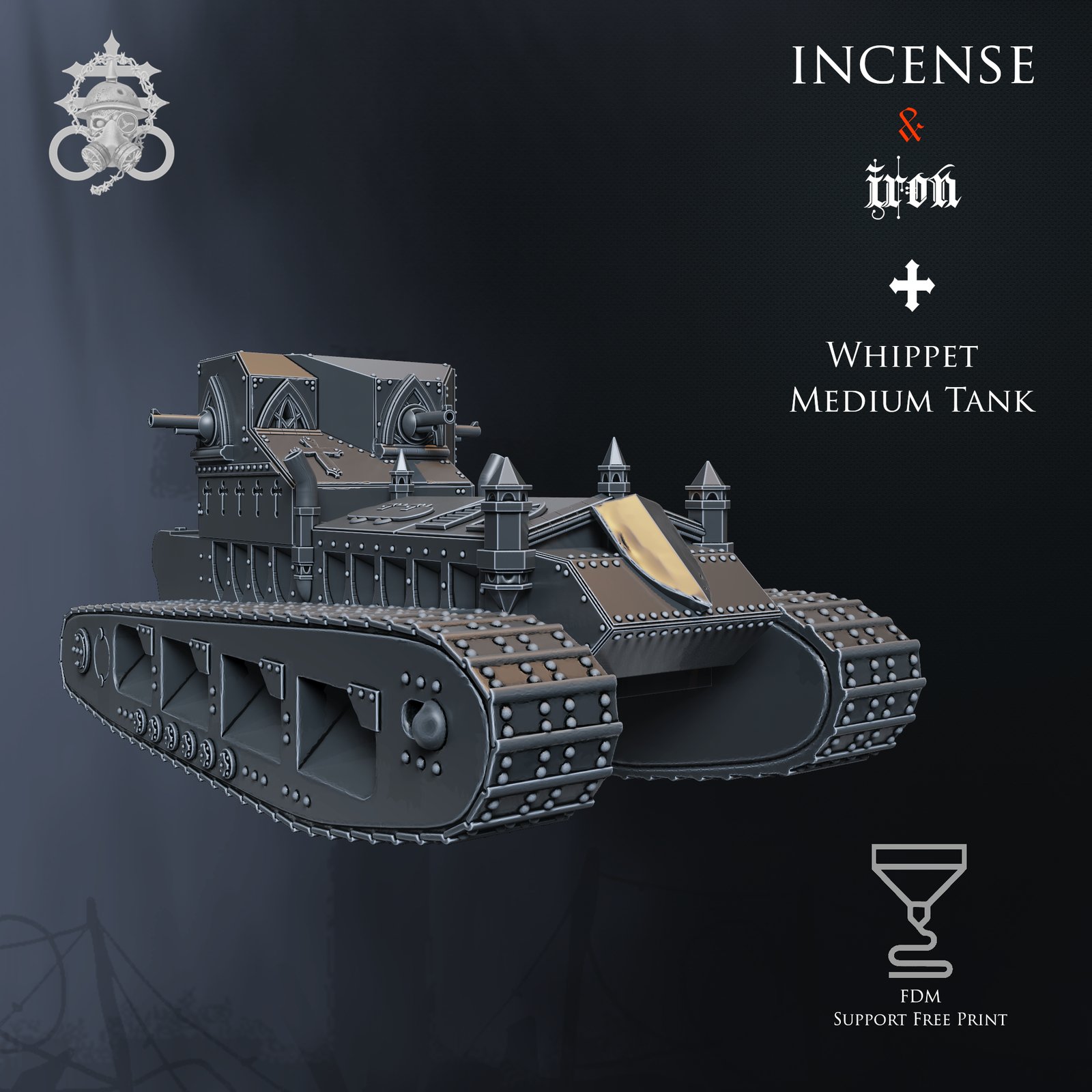 Trench Tank Whippet by 9hell - Trench Crusade Terrain