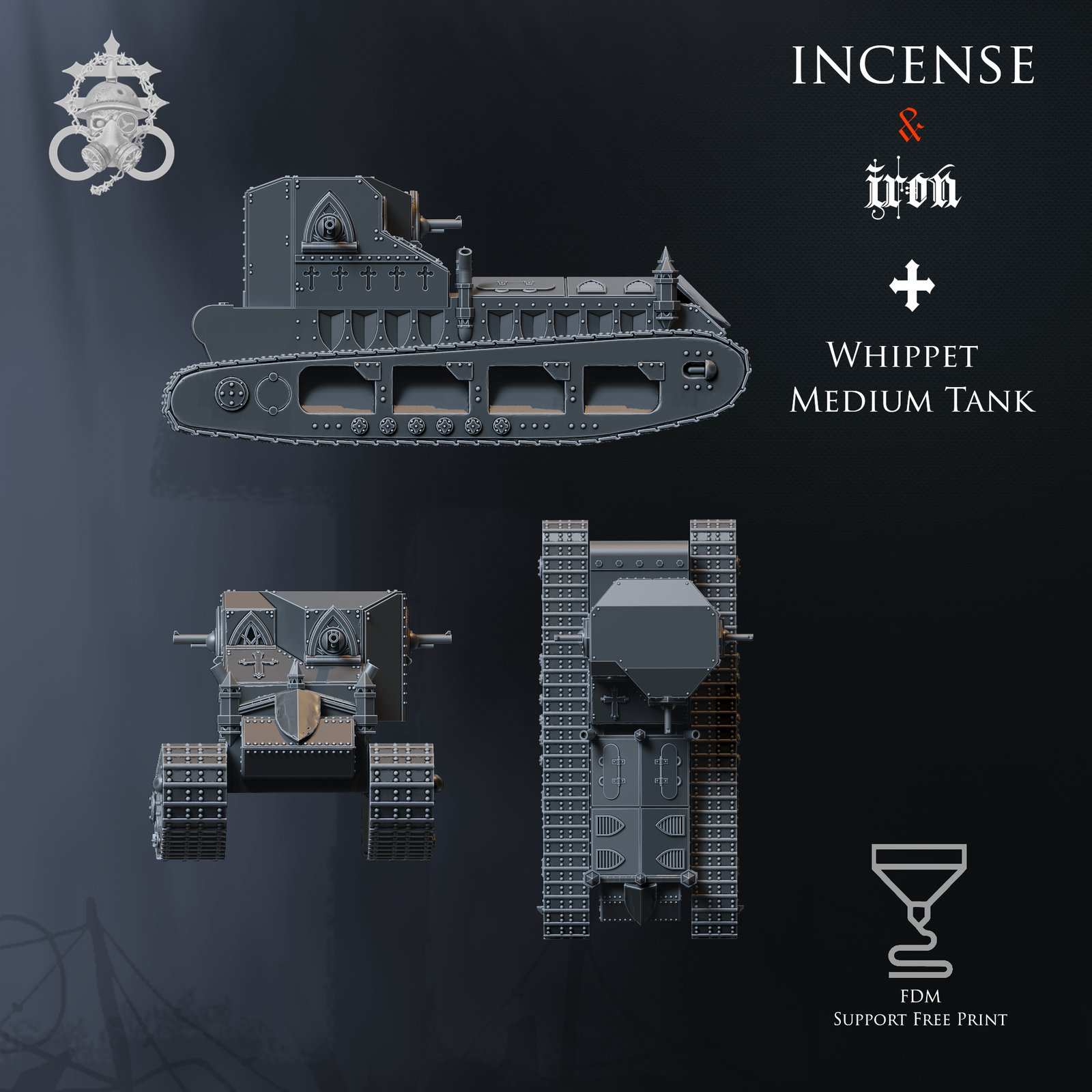 Trench Tank Whippet by 9hell - Trench Crusade Terrain - Image 2