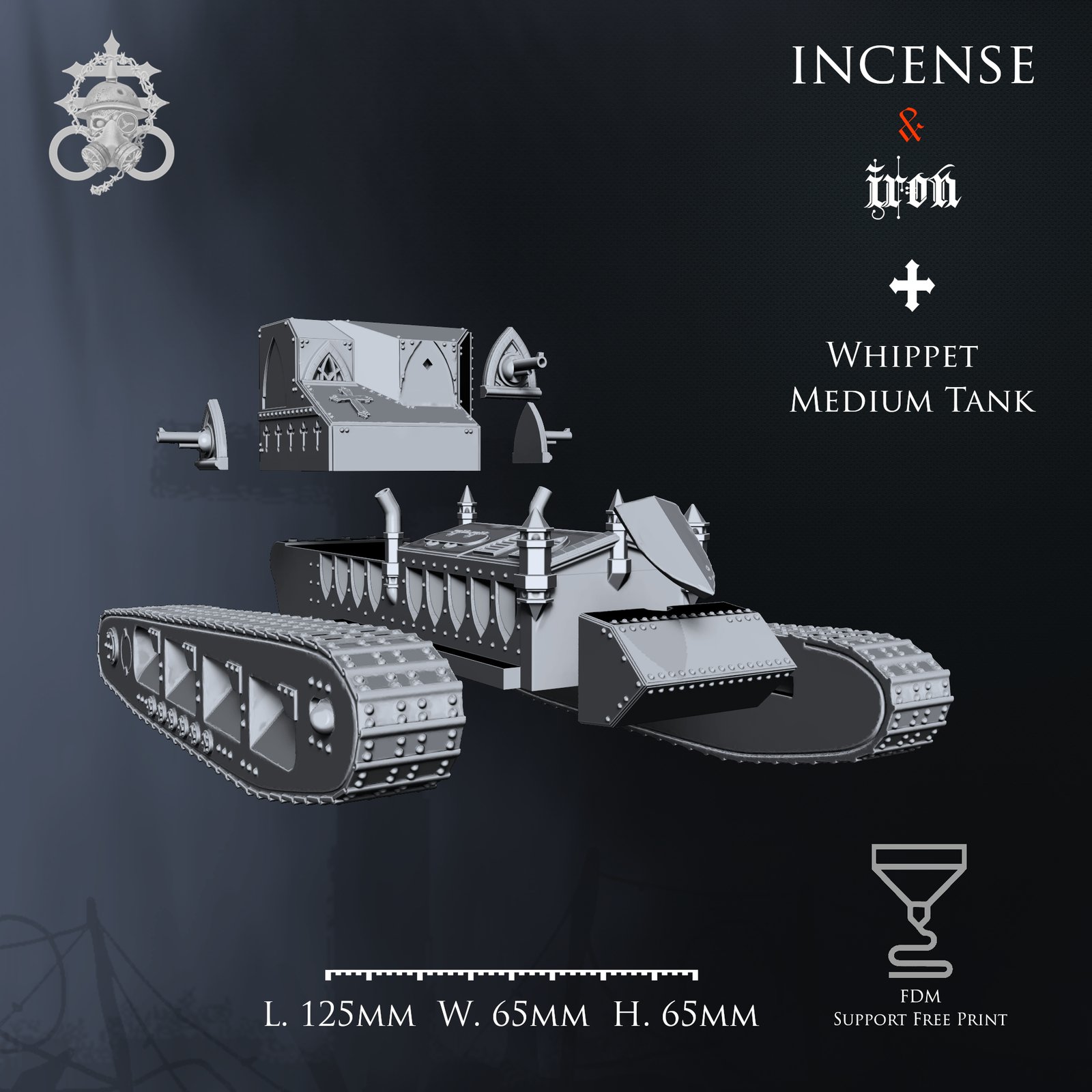 Trench Tank Whippet by 9hell - Trench Crusade Terrain - Image 3