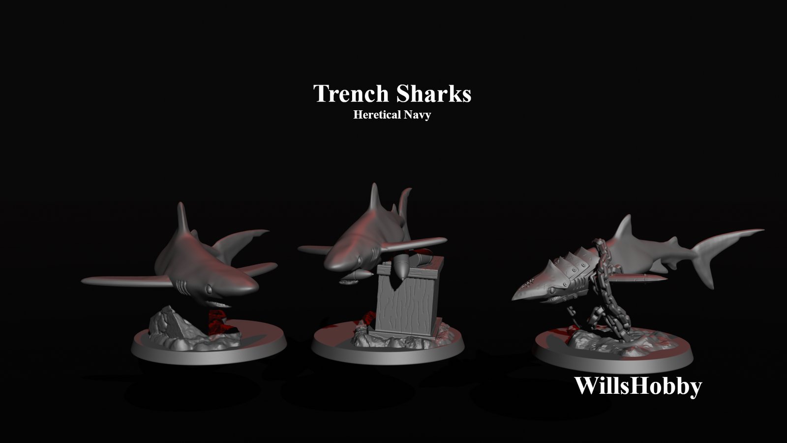 Trench Sharks by Wills Hobby, is a proxy for Trench Dog, Trench Dog (hell Hound), in Court of the Seven Headed Serpent, Cult of the Black Grail.
