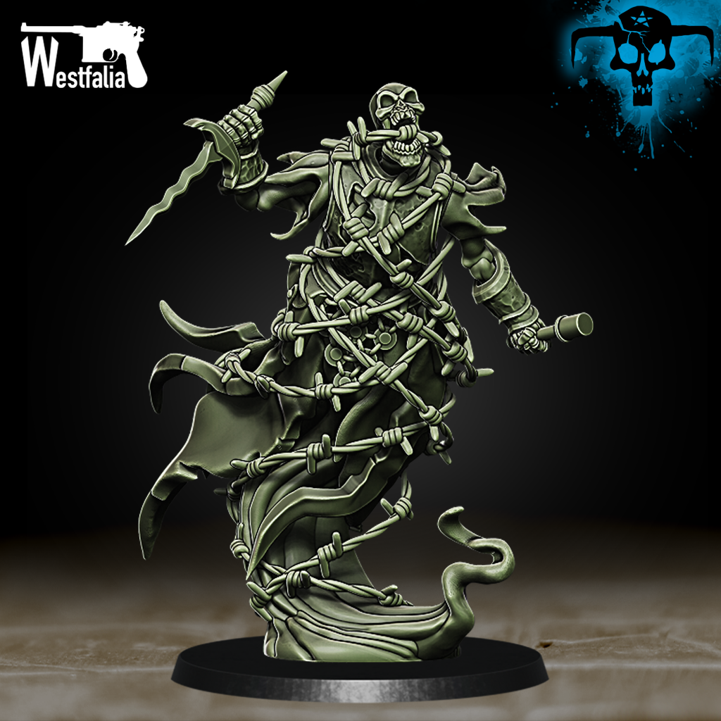 Ghosts of the Nomansland - Stacheldraht Banshee by Westfalia Miniatures, is a proxy for Barbed Wire Banchee, in Heretic Legion.