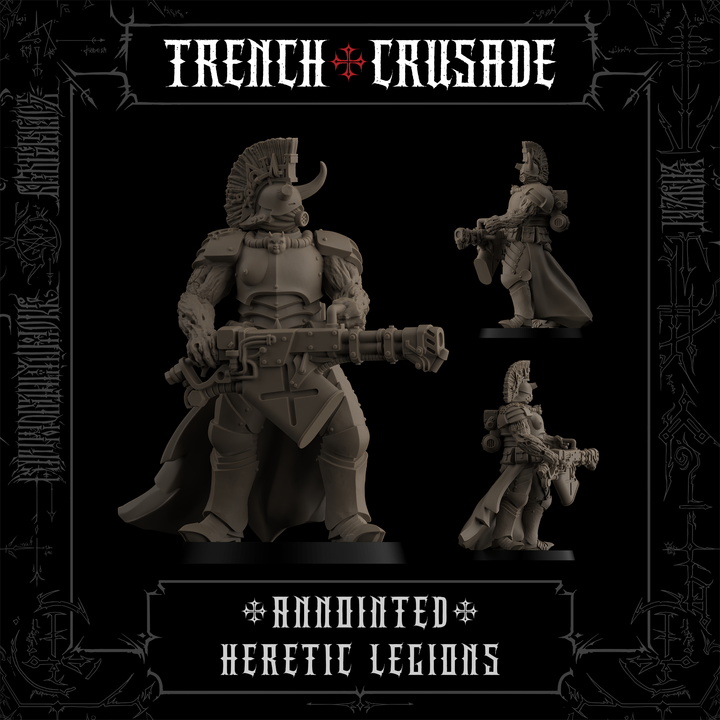 Annointed with Heavy Flamer (Official) - Trench Crusade STL file for Anointed Heavy Infantry