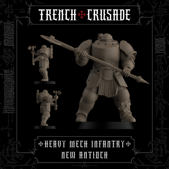 Anointed Heavy Infantry with Polearm (Official) - Trench Crusade STL file for Mechanised Heavy Infantry