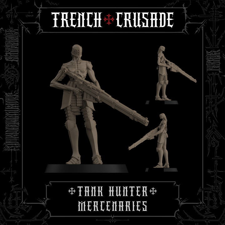 Communicant tank hunter (Female - Official) - Trench Crusade STL file for Communicant Anti-Tank Hunter