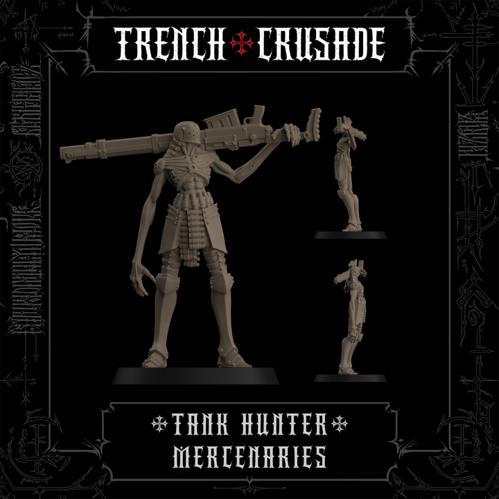 Communicant tank hunter (Male- Official) - Trench Crusade STL file for Communicant Anti-Tank Hunter