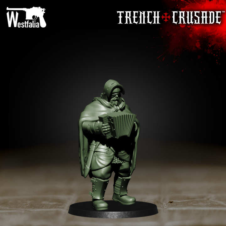 Red Brigade Blind Accordion Player - Trench Crusade STL file for Eire Lieutenant, Lieutenant, Highland Lieutenant, Shocktrooper, Yeoman