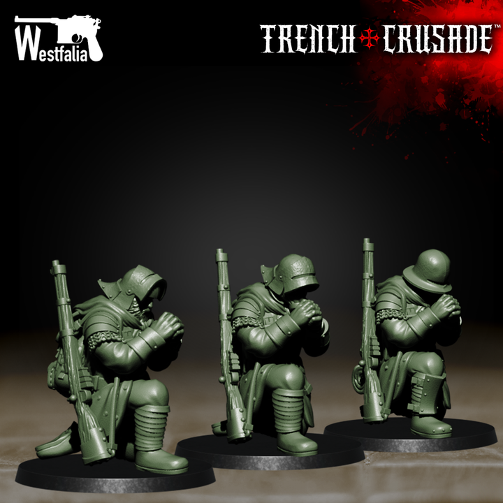 Red Brigade Praying Troops - Trench Crusade STL file for Shocktrooper, Yeoman