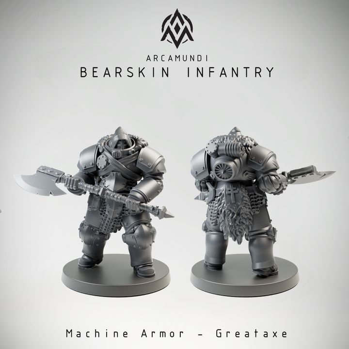 Bearskin Infantry - Machine Armor - Greataxe by Arcamundi, is a proxy for Mechanised Heavy Infantry, in The Principality of New Antioch.
