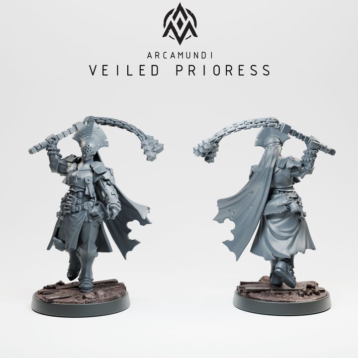 Sister of the Crown - Veiled Prioress (Prioress nun) - Trench Crusade STL file for Stigmatic Nun