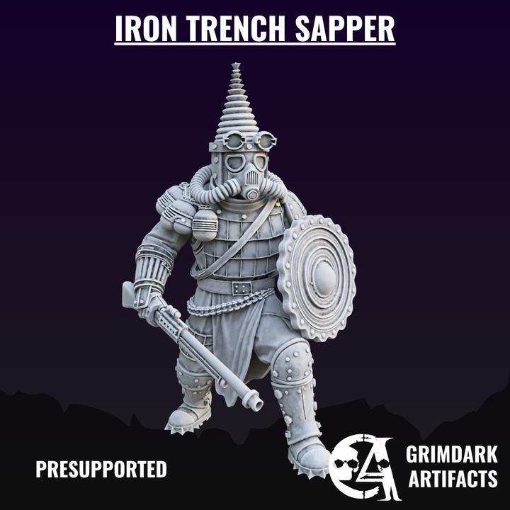Iron Trench Sapper by Grimdark Artifacts, is a proxy for Sultanate Sapper, in Iron Sultanate.